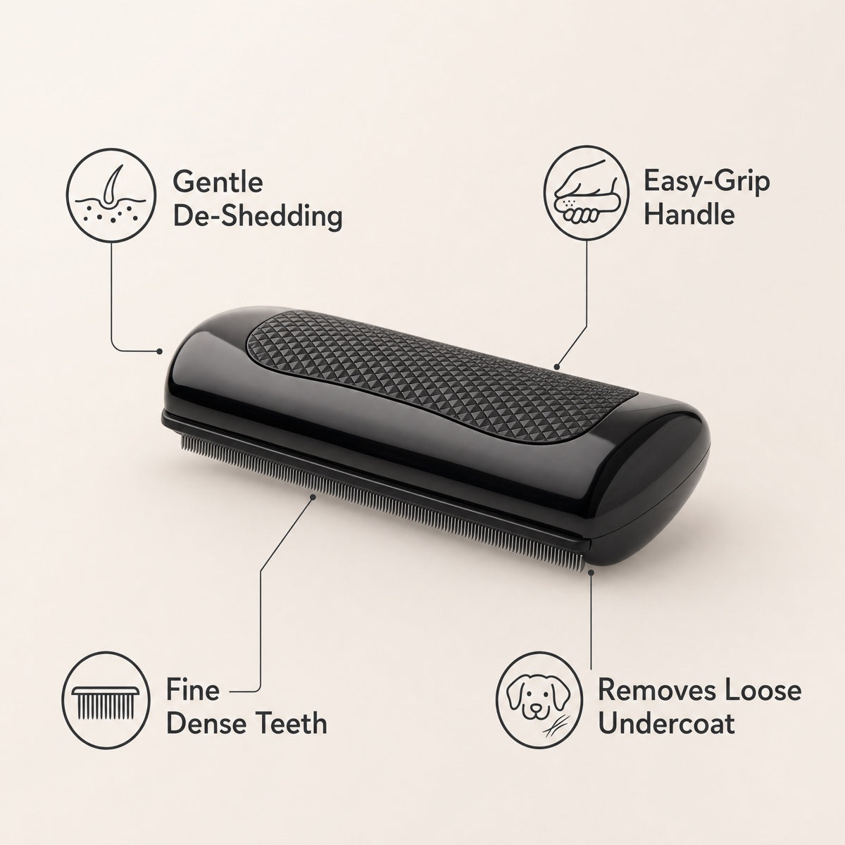 NOVELYA DuoGroom™ Pet Comb | Dual-Sided Grooming Tool